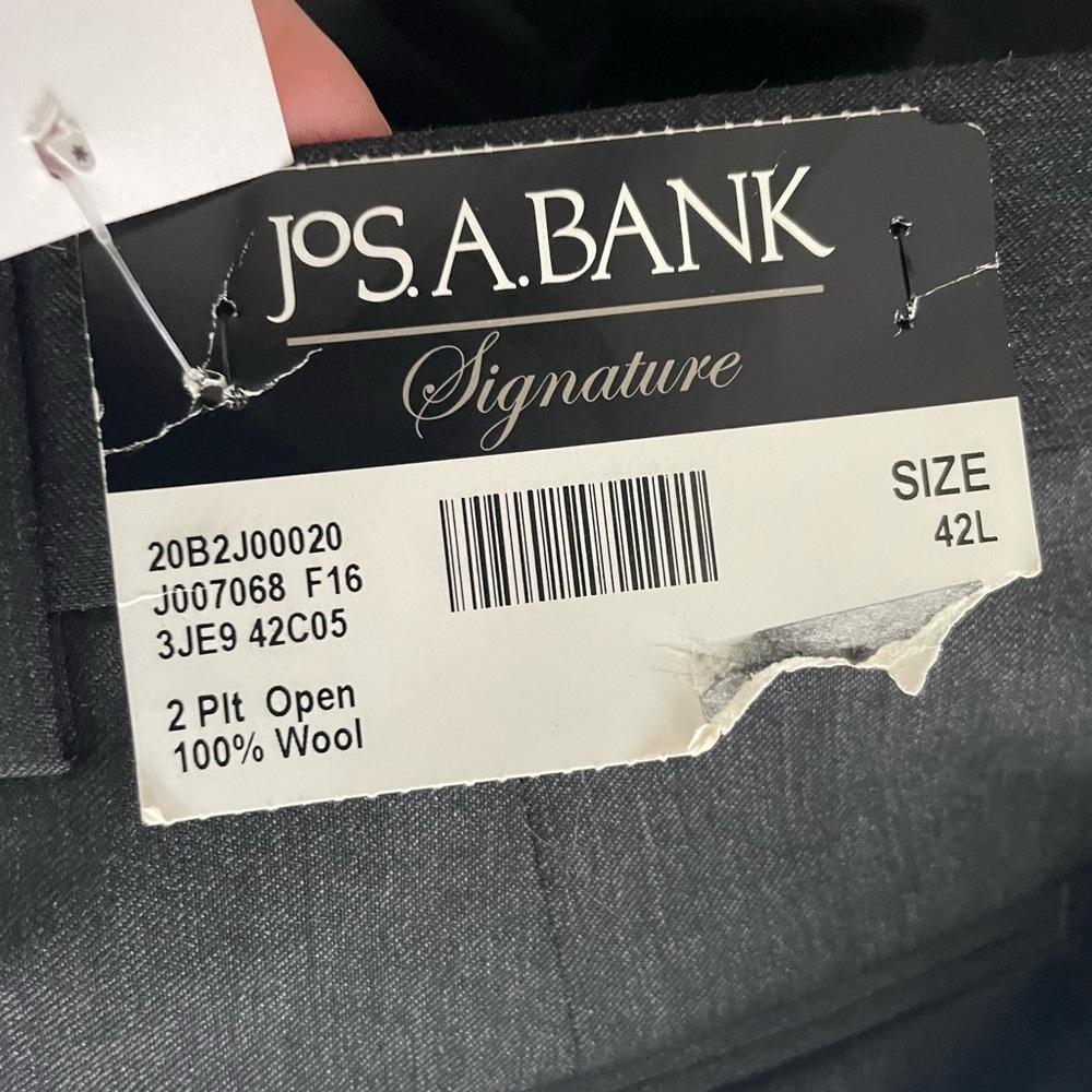 NWT Jos. A. Bank Signature pants 42 L 100% wool black dress pants - Picture 7 of 15